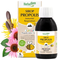 HerbalGem sirop propolis junior bio 150 ml defenses naturelles enfant propolis echinacee