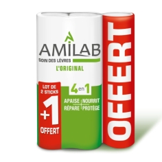 AMILAB Stick Lèvres - Lot de 3 sticks