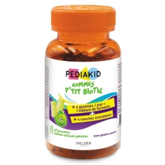 PEDIAKID - Gommes P'tit Biotic - 60 Oursons Arôme Pomme