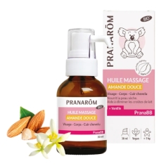 huile massage bébé amande douce vanille peau sensible croûtes lait