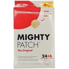 Mighty Patch Original - Patch Anti-Acné de Nuit - 24 + 6 gratuits - Absorbe les impuretés Empêche de tripoter le bouton