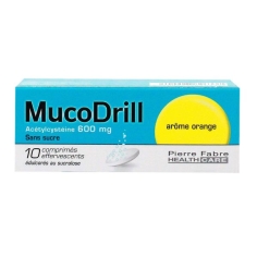 MUCODRILL (600 mg) Arôme Orange 10 Comprimés Effervescents
