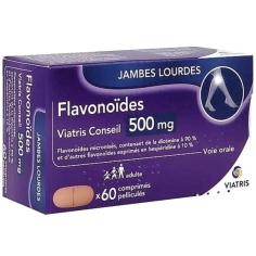 FLAVONOIDES 500 mg - Jambes Lourdes 60 comprimés - Viatris