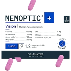 DENSMORE - MEMOPTIC+ Vision - 90 comprimés. Complément alimentaire formulé pour aider à maintenir une vision et des performances intellectuelles normales.