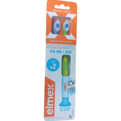 ELMEX - Brosse à Dent Enfant 3/6 ans - Ventouse -Lot de 2