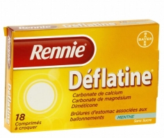 RENNIE Déflatine Sans sucre 18 Comprimés 
