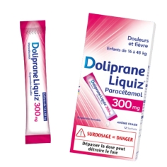 DOLIPRANE - Liquiz Paracétamol 300 mg Enfants (de 15 à 48 kg)  - 12 Sachets