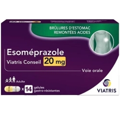ESOMEPRAZOLE 20mg - Brûlures d'Estomac Remontées Acides - 14 gélules - Viatris