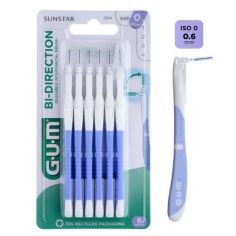 GUM - Brossettes Interdentaire Bi Direction 0,6mm - 6 brossettes