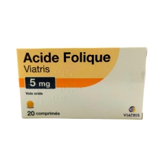 Acide folique 5mg (20 comprimés) - Viatris