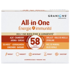 Granions All‑in‑One Énergie & Immunité complément alimentaire 58 actifs vitalité énergie défenses immunitaires