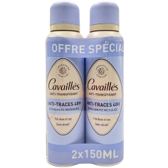Cavaillès Absorb+ 48h déodorant anti-traces spray lot 2x150 ml peaux sensibles protection transpiration