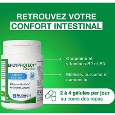 ERGYPROTECT - Confort Intestinal 60 gélules - Nutergia. Complément alimentaire pour le confort digestif et le maintien d'une muqueuse intestinale normale.