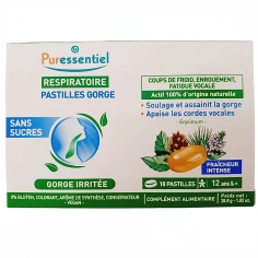 PURESSENTIEL Respiratoire Pastilles Gorge Irritée Sans Sucres x18