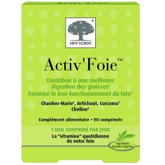 New Nordic - Activ' Foie - Complément alimentaire pour favoriser le bon fonctionnement du foie - 90comprimés