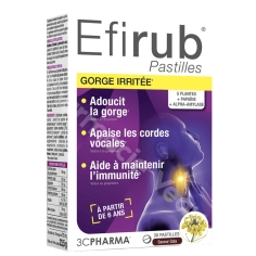 Efirub pastilles gorge irritée 30 pastilles 3C Pharma