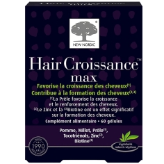 NEW NORDIC - Hair Croissance Max -  Complément alimentaire qui favorise la croissance des cheveux - 60 gélules