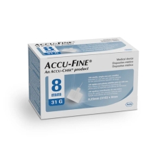 ACCU FINE - Aiguilles à Stylo Insuline - 31g - 8mm - 100 Aiguilles