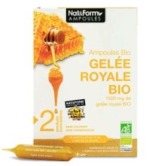 Nat & Form - Gelée Royale Bio 1500mg -  Cure 20 jours - 20 Ampoules