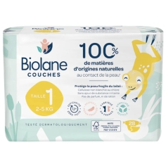 BIOLANE - Couches Ecologiques Taille 1 - 28 Couches (2 à 5 Kg)