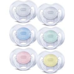 AVENT Sucette ANNEAU Transparente 0/6MOIS (Lot de 2 sucettes)