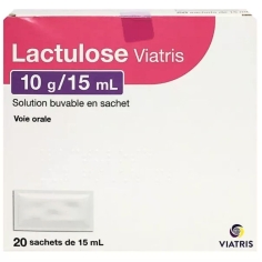 LACTULOSE - 10g/15ml Solution Buvable 20 sachets de 15 ml - Viatris. Traitement symptomatique de la constipation.