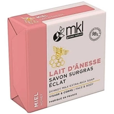 MKL - Green Nature Savon Solide Surgras Eclat Lait d'Ânesse Bio Miel - 100 g -  Pensé pour les peaux sensibles.