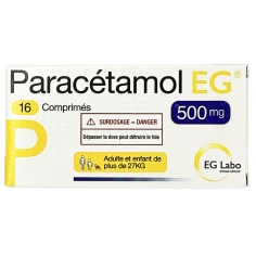 EG  - Paracétamol 500 mg Dès 27 kg - 16 Comprimés