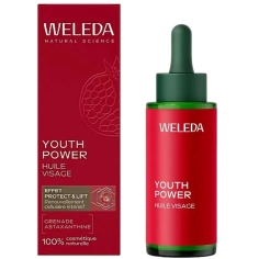 WELEDA - Youth Power Huile Visage Grenade - Aux 7 huiles végétales bio et astaxanthine pour nourrir, raffermir et raviver l’éclat de la peau -30 ml