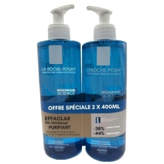 LA ROCHE POSAY - EFFACLAR Gel Moussant Purifiant Peaux grasses - 2x400ml