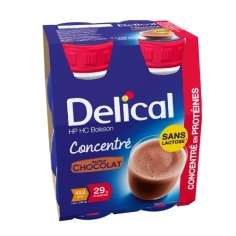 DELICAL Boisson concentrée  sans lactose CHOCOLAT (4x200ml)