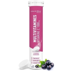 GRANIONS - Multivitamines Effervescent Goût Cassis - 17 comprimés