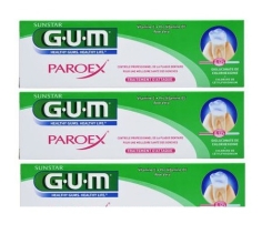 GUM PAROEX dentifrice Lot de 3 tubes de 75ml (référence n°1770)
