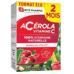 Forté Pharma - Acérola Vitamine C Goût Fruits Rouges - 60 comprimés à croquer