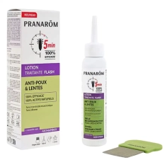 Pranarôm Lotion Traitante FLASH Anti-Poux et Lentes 100 ml dispositif médical à action rapide 5 minutes pour éliminer les poux et lentes naturellement.