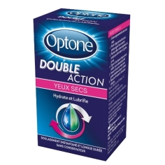 OPTONE DOUBLE ACTION Gouttes oculaires Yeux Secs (10ml)