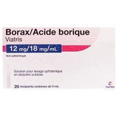 VIATRIS -  Borax Acide Borique - 20 unidoses de 5 ml