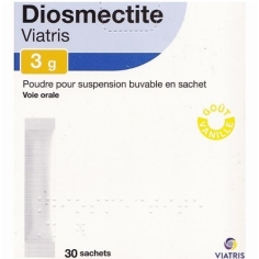 DIOSMECTITE 3 gr - Diarrhée Aiguë (générique de Smecta) - 30 sachets Gout Vanille - Viatris.