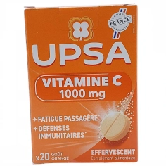 UPSA Vitamine C 1000 mg 20 Comprimés Effervescents Fatigue passagère, défenses immunitaires
