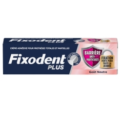Fixodent Pro Plus - Crème adhésive Anti-particules, goût neutre 40g