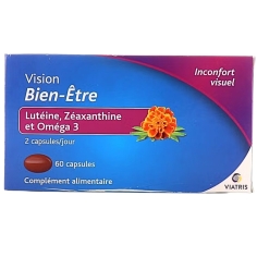 VIATRIS - Vision Bien-Être Inconfort Visuel - 60 capsules. Complément alimentaire qui contribue au maintien d'une vision normale.