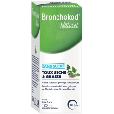 BRONCHOKOD - Sirop Toux Sèche et Grasse Sans Sucre - 120 ml
