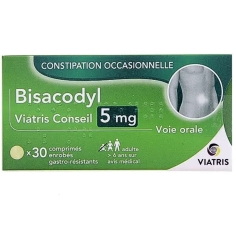 BISACODYL 5MG - Constipation Occasionnelle 30 comprimés (générique DULCOLAX) - Viatris