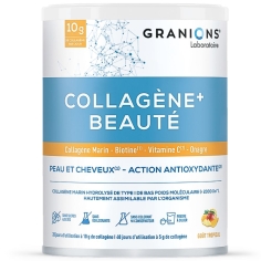 GRANIONS - Collagène + Beauté Goût Tropical - Peau et Cheveux - Action antioxydante - Poudre 216 gr