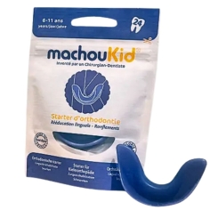 Gouttière machouKid en silicone souple pour enfant de 6 à 11 ans - alignement dentaire et sevrage tétine - fabriqué en France