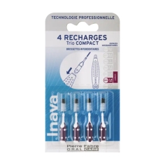 INAVA - 4 Recharges Brossettes interdentaires Trio Compact