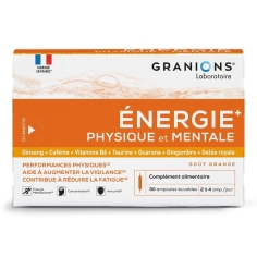 GRANIONS - Énergie+ Physique & Mentale - 30 Ampoules