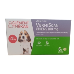 CLEMENT THEKAN - Vermifuge Vermiscan chiots et petit chiens - 6 comprimés