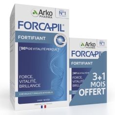 FORCAPIL Cheveux et Ongles - Cure de 3 mois - 180 Gélules + 60 Offertes