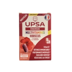 UPSA - Energie Multivitamines Hibiscus - 30 Comprimés à Avaler